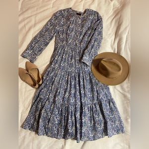 J.Crew LIBERTY FABRIC ✨ size 2 long dress 👗 floral NWOT .. LONG SLEEVE